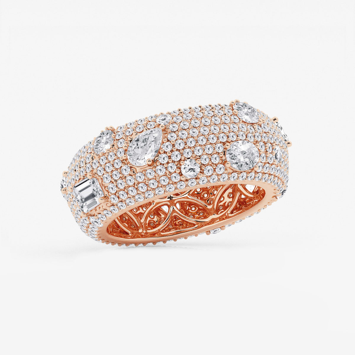 GWA113 - Additional Image 1 for  3 3/4 ctw Multi-Shape Lab Grown Diamond Pave Scatter Eternity Band