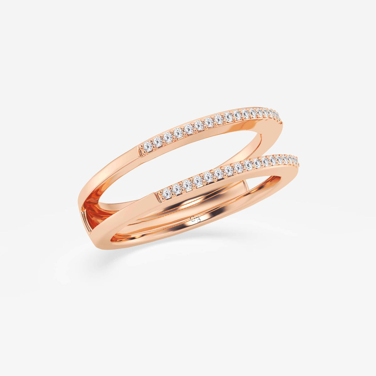 GWA115 - Additional Image 1 for  1/8 ctw Round Lab Grown Diamond Double Row Ring Enhancer