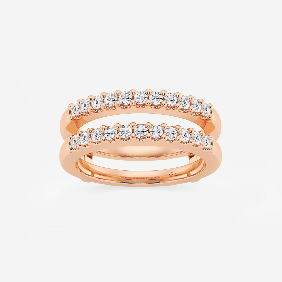 GWA115 - 1/2 ctw Round Lab Grown Diamond Double Row Ring Enhancer