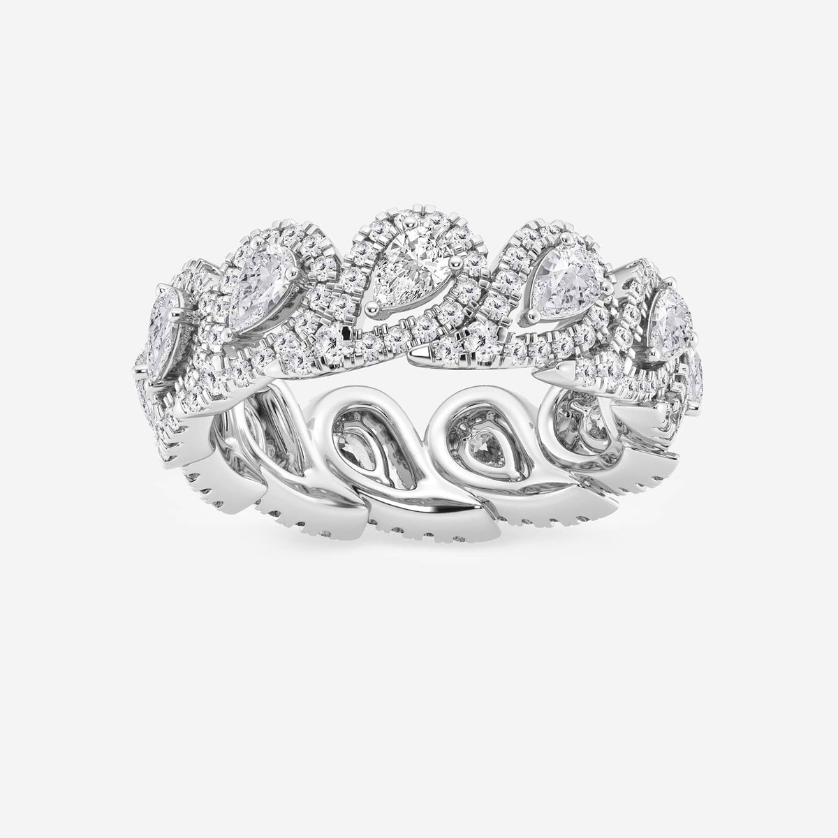 GWA116 - 2 ctw Pear Lab Grown Diamond Halo Eternity Band