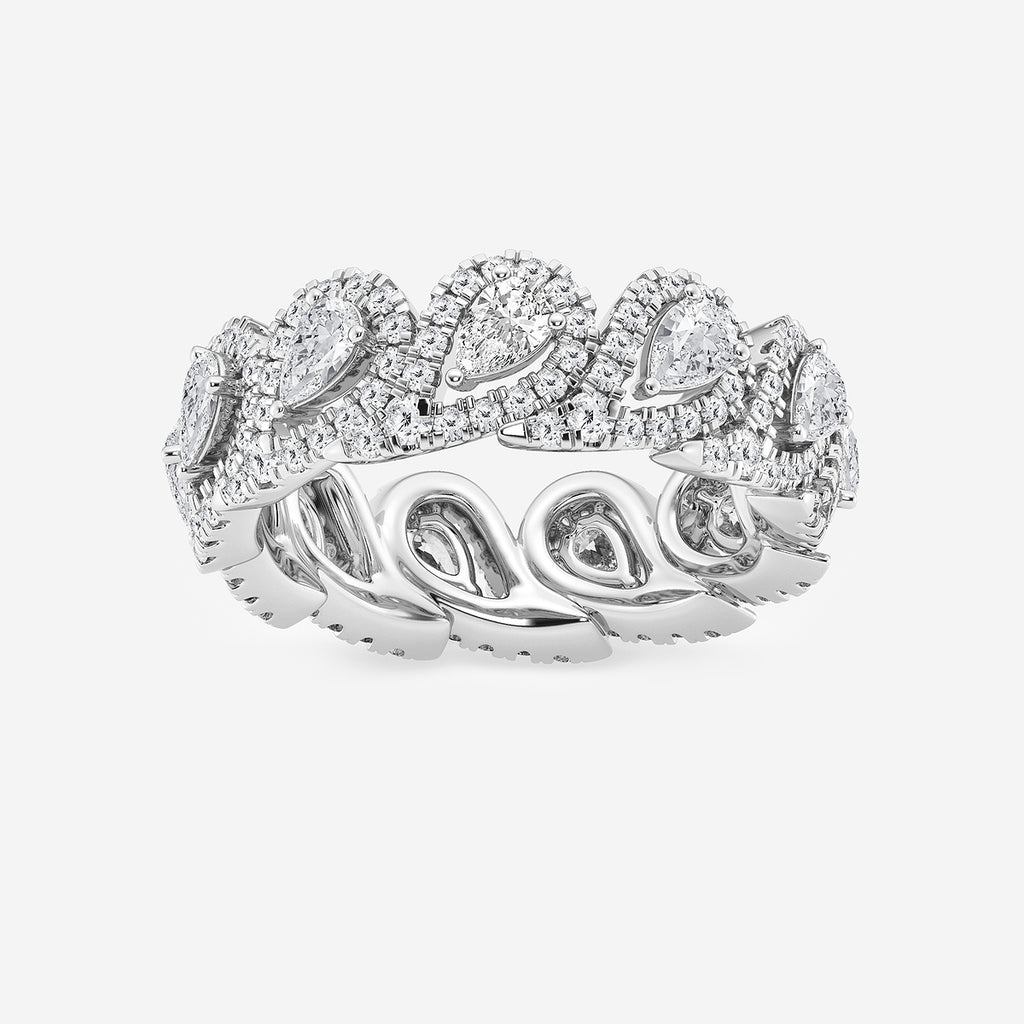 GWA116 - product video for 2 ctw Pear Lab Grown Diamond Halo Eternity Band