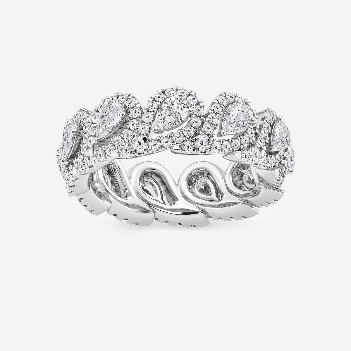 GWA116 - product video for 2 ctw Pear Lab Grown Diamond Halo Eternity Band
