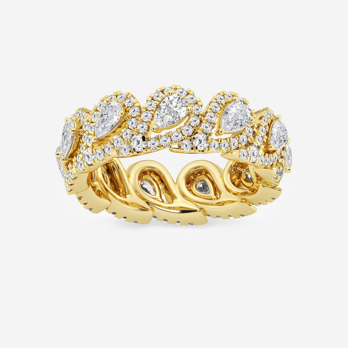GWA116 - 2 ctw Pear Lab Grown Diamond Halo Eternity Band