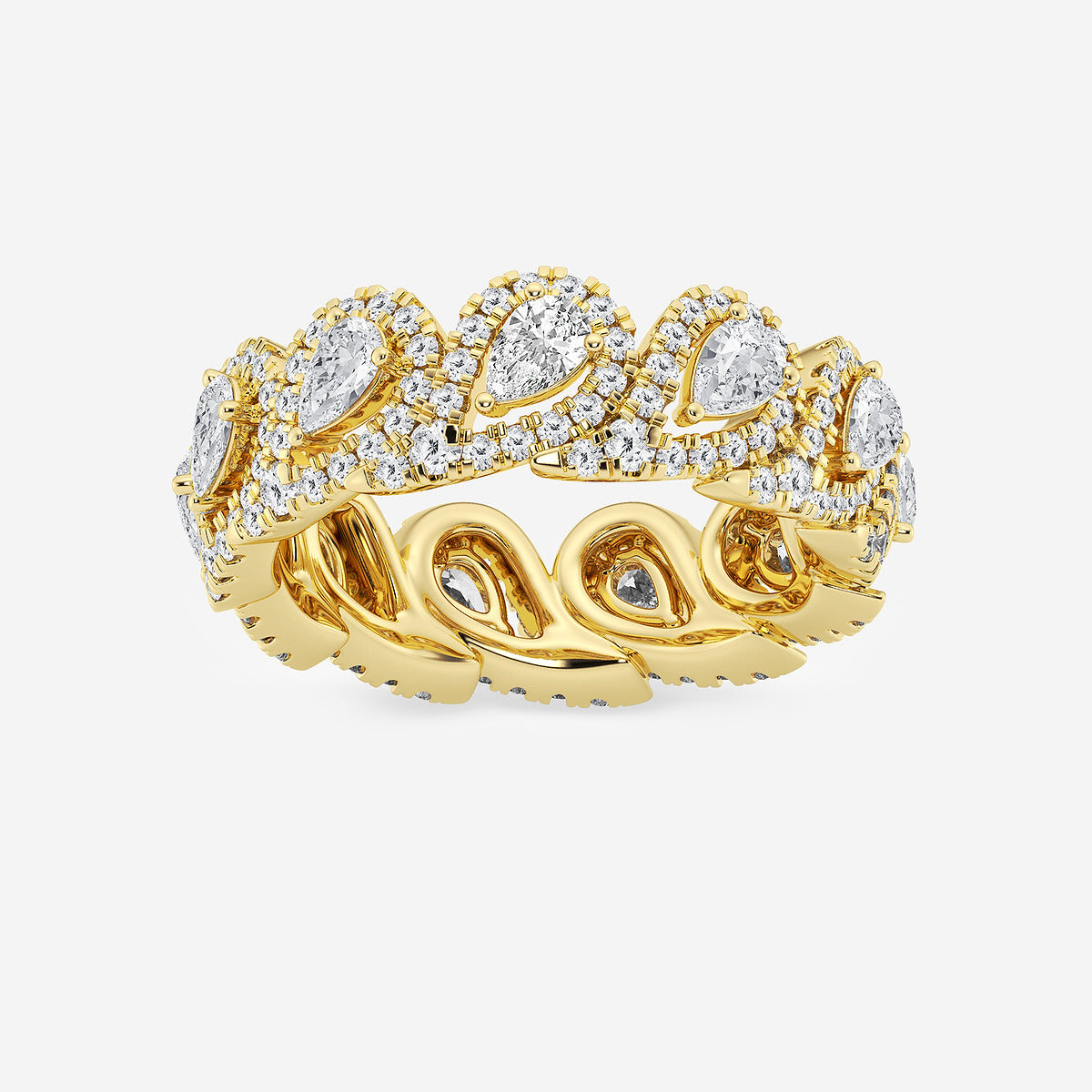 GWA116 - product video for 2 ctw Pear Lab Grown Diamond Halo Eternity Band