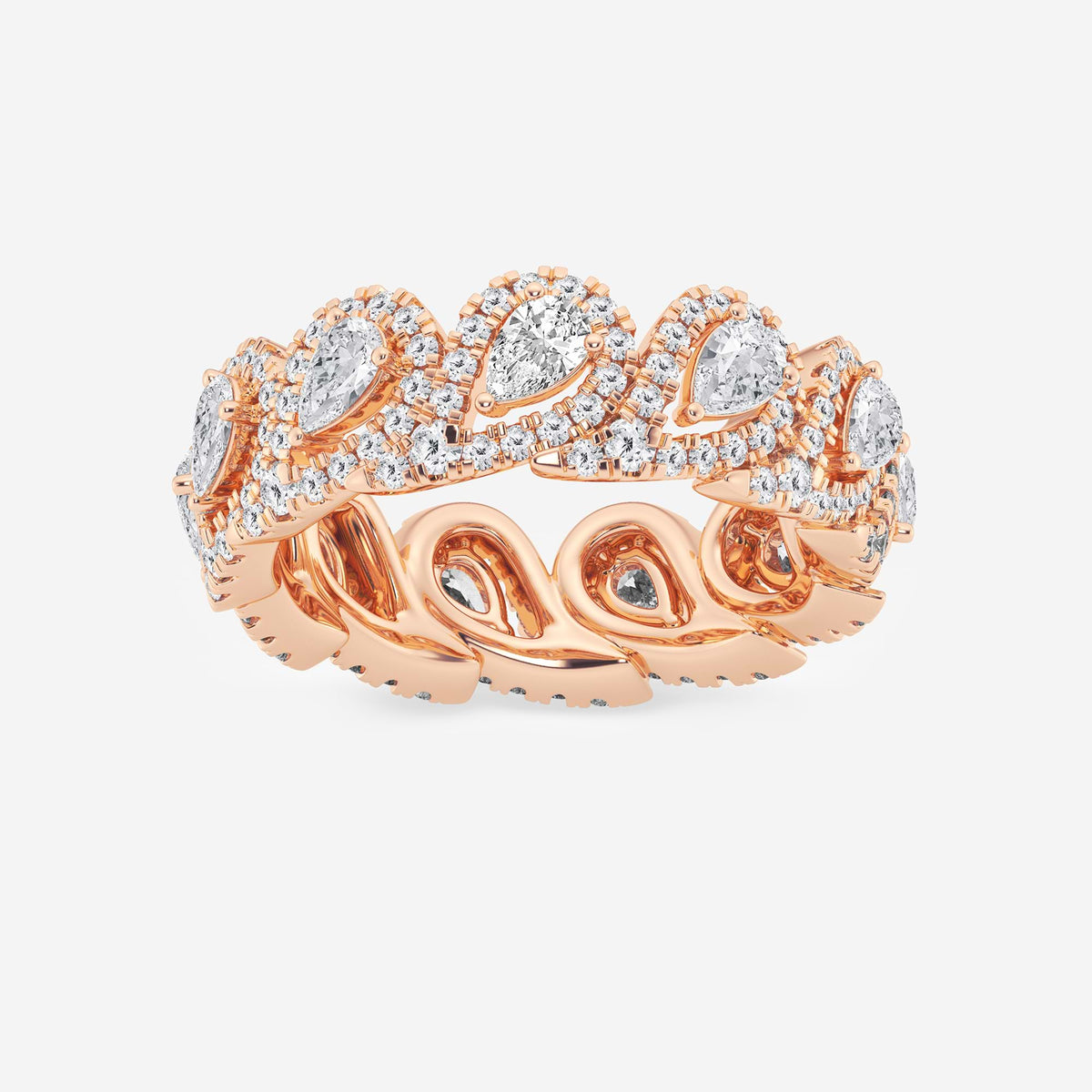 GWA116 - 2 ctw Pear Lab Grown Diamond Halo Eternity Band
