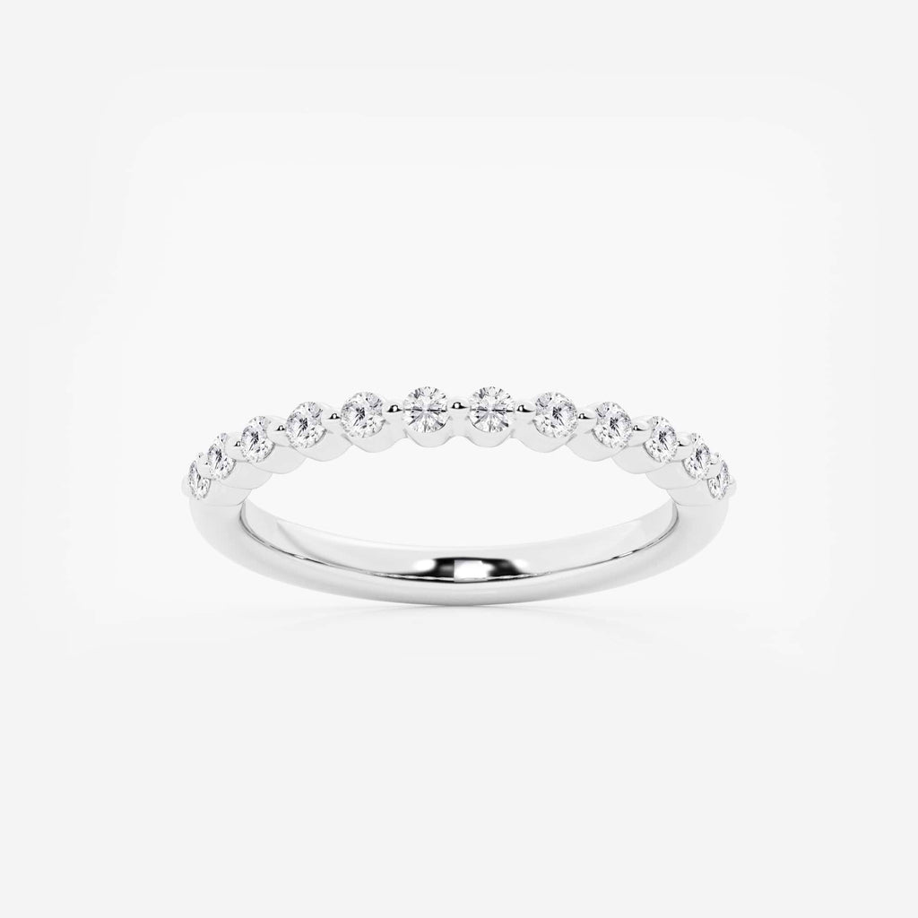 GWA117 - Alianza de boda con diamantes de laboratorio de talla redonda de 1/4 quilates (ctw) en engaste flotante