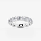 GWA119 - 1 1/2 ctw Emerald and Pear Lab Grown Diamond Ten Stone Alternating Anniversary Band