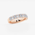 GWA119 - Additional Image 1 for  1 1/2 ctw Emerald and Pear Lab Grown Diamond Ten Stone Alternating Anniversary Band