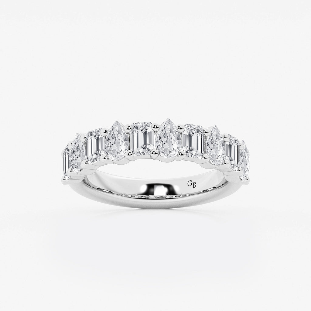 GWA119 - product video for 2 ctw Emerald and Pear Lab Grown Diamond Ten Stone Alternating Anniversary Band