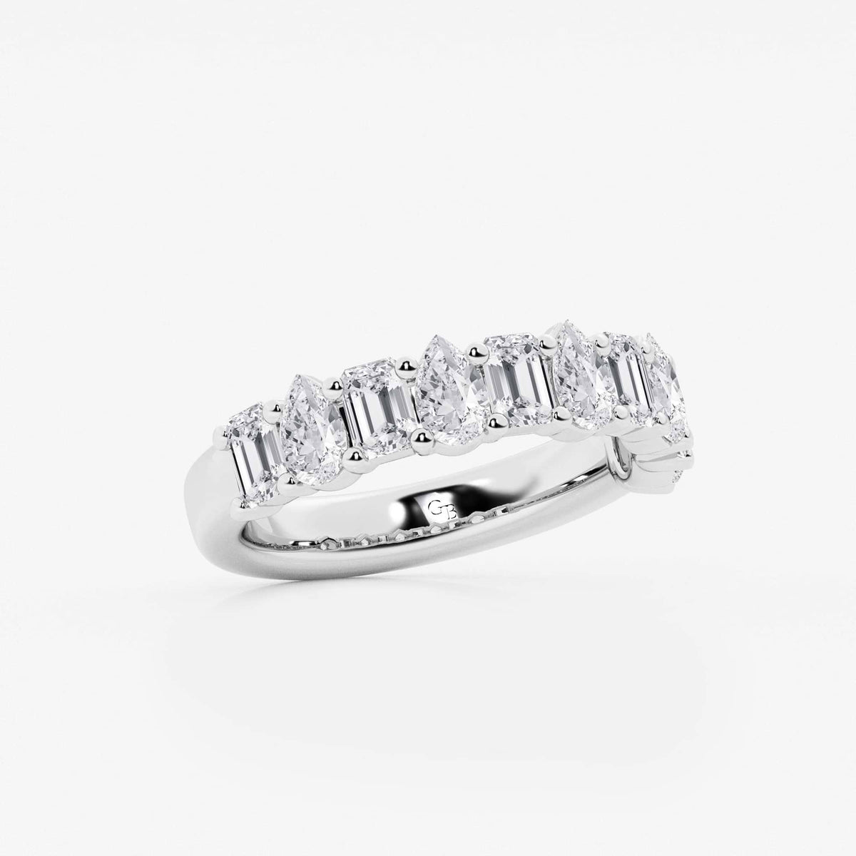 GWA119 - Additional Image 1 for  2 ctw Emerald and Pear Lab Grown Diamond Ten Stone Alternating Anniversary Band