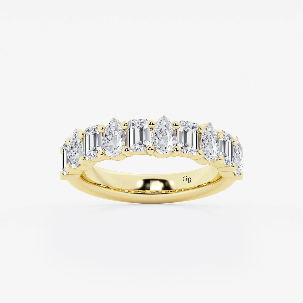 GWA119 - product video for 2 ctw Emerald and Pear Lab Grown Diamond Ten Stone Alternating Anniversary Band