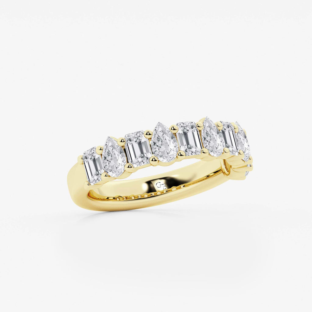 GWA119 - Additional Image 1 for  2 ctw Emerald and Pear Lab Grown Diamond Ten Stone Alternating Anniversary Band