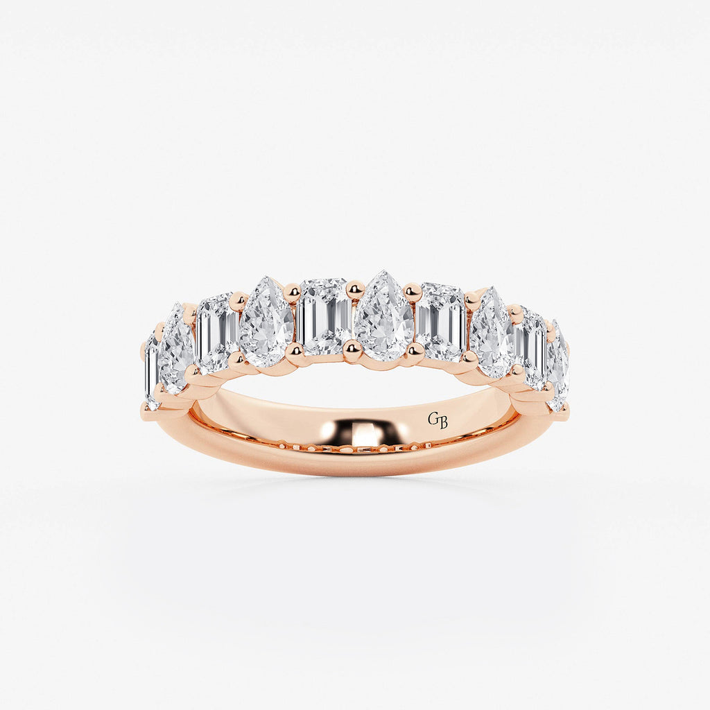 GWA119 - product video for 2 ctw Emerald and Pear Lab Grown Diamond Ten Stone Alternating Anniversary Band