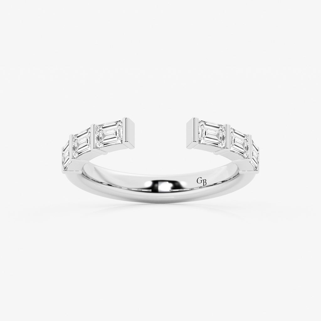 GWA120 - 3/4 ctw Emerald Lab Grown Diamond Channel Set Nesting Wedding Band