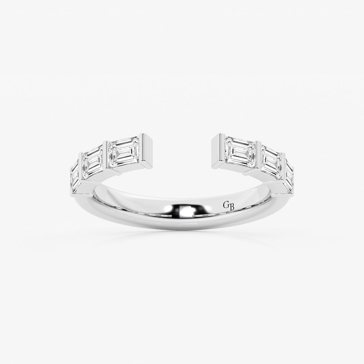 GWA120 - 3/4 ctw Emerald Lab Grown Diamond Channel Set Nesting Wedding Band