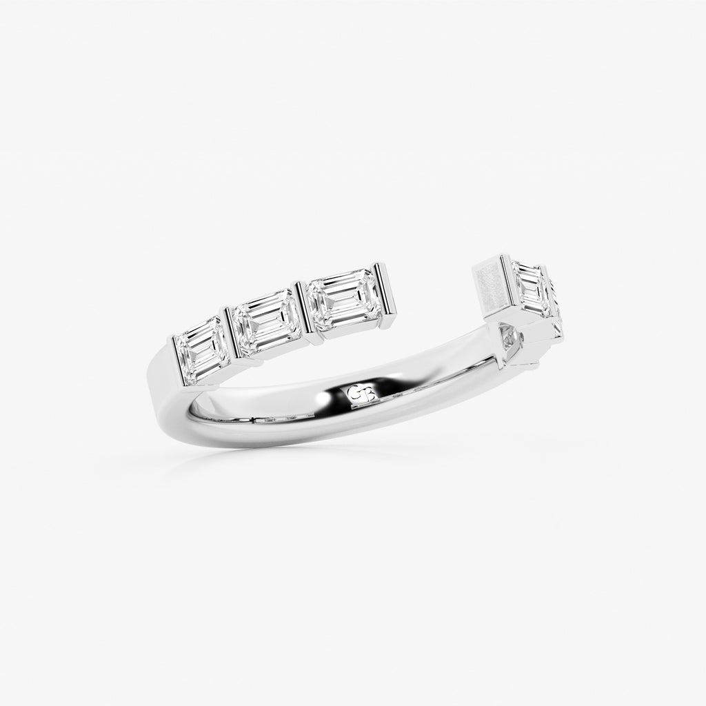 GWA120 - Additional Image 1 for  3/4 ctw Emerald Lab Grown Diamond Channel Set Nesting Wedding Band