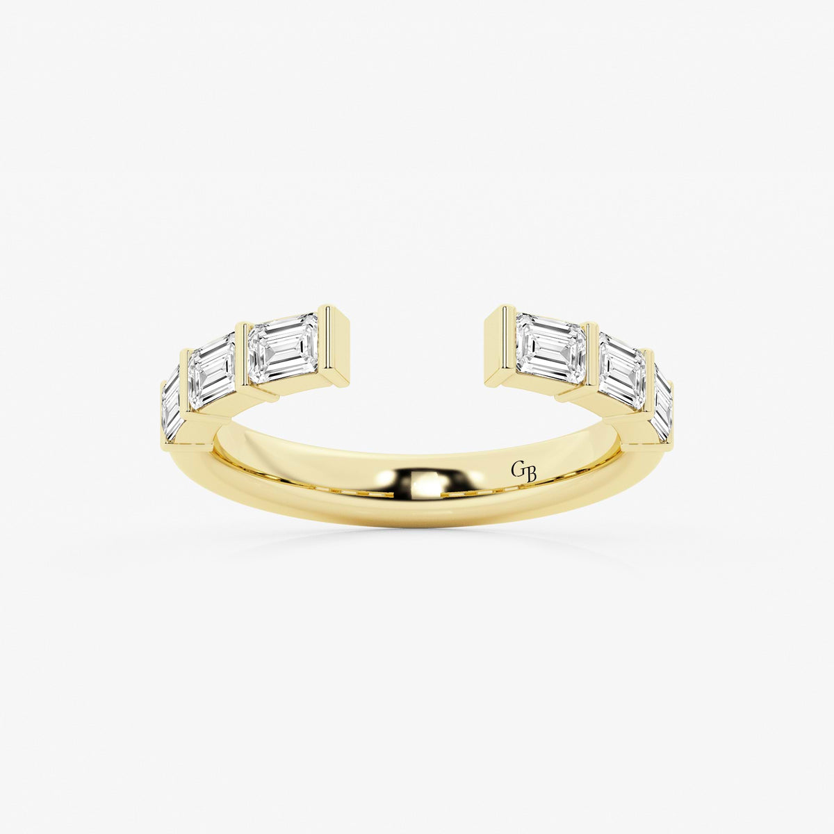 GWA120 - 3/4 ctw Emerald Lab Grown Diamond Channel Set Nesting Wedding Band