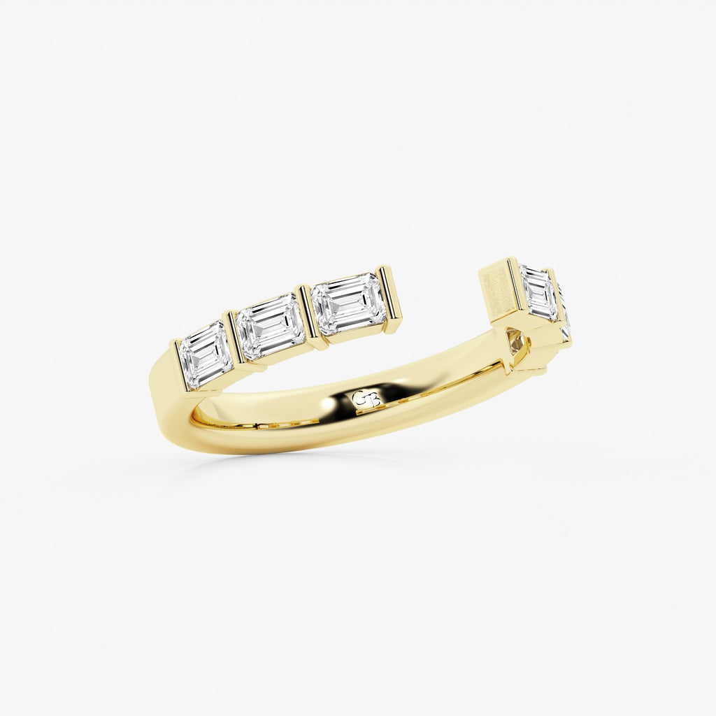GWA120 - Additional Image 1 for  3/4 ctw Emerald Lab Grown Diamond Channel Set Nesting Wedding Band