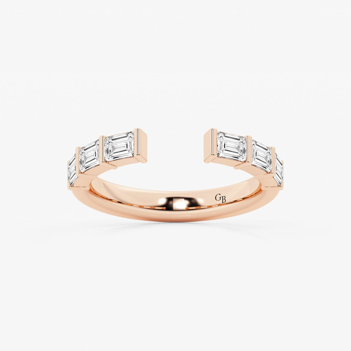 GWA120 - 3/4 ctw Emerald Lab Grown Diamond Channel Set Nesting Wedding Band