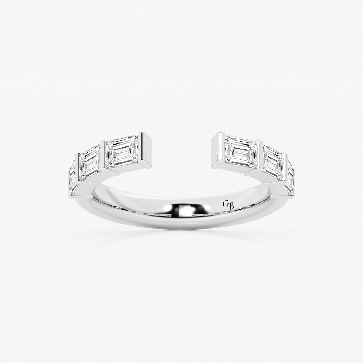 GWA120 - 1 ctw Emerald Lab Grown Diamond Channel Set Nesting Wedding Band
