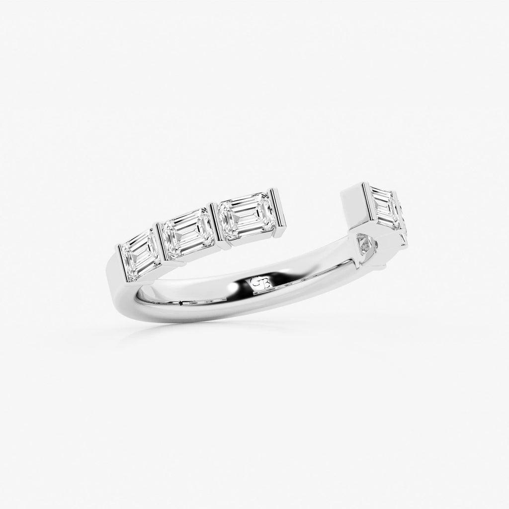 GWA120 - Additional Image 1 for  1 ctw Emerald Lab Grown Diamond Channel Set Nesting Wedding Band