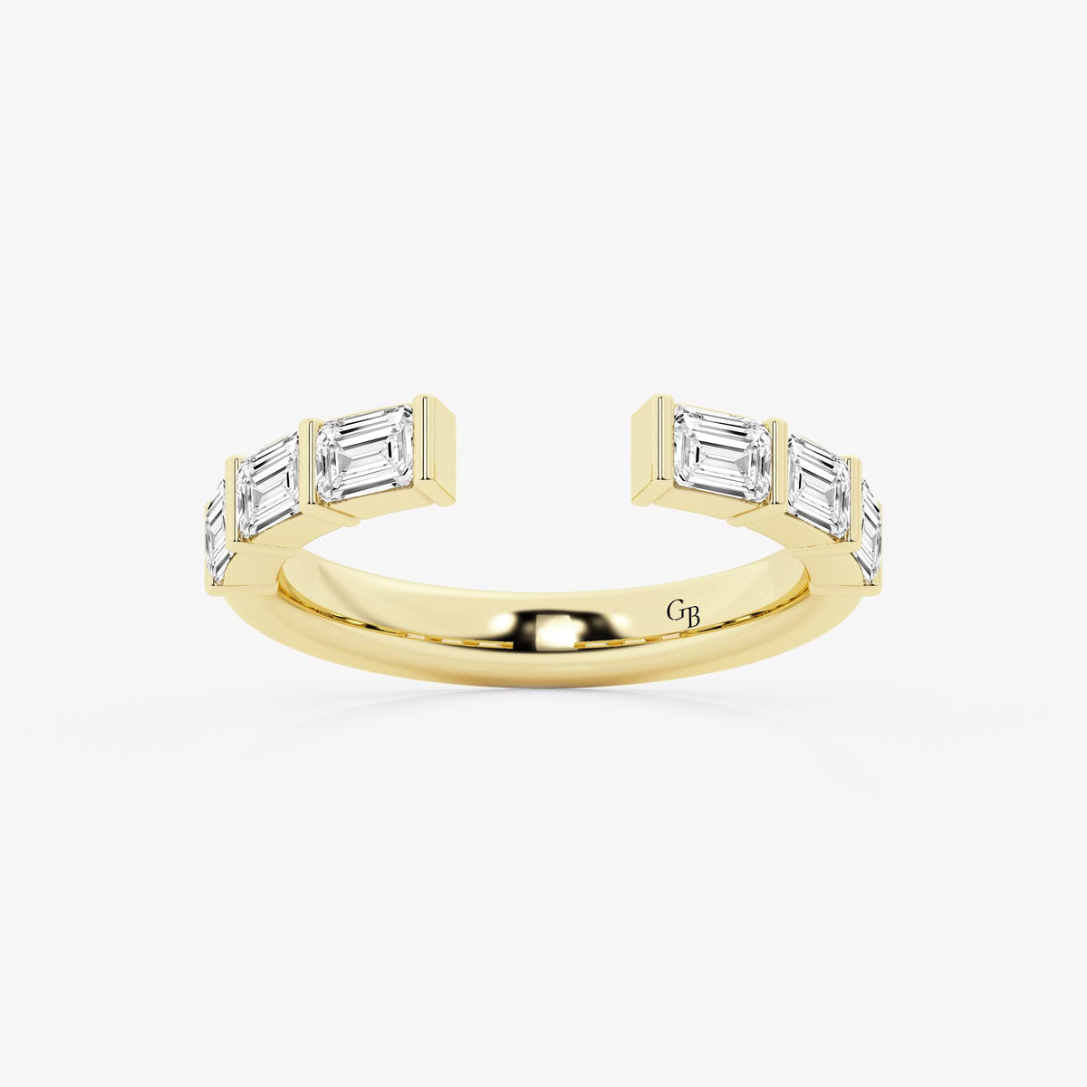 GWA120 - 1 ctw Emerald Lab Grown Diamond Channel Set Nesting Wedding Band