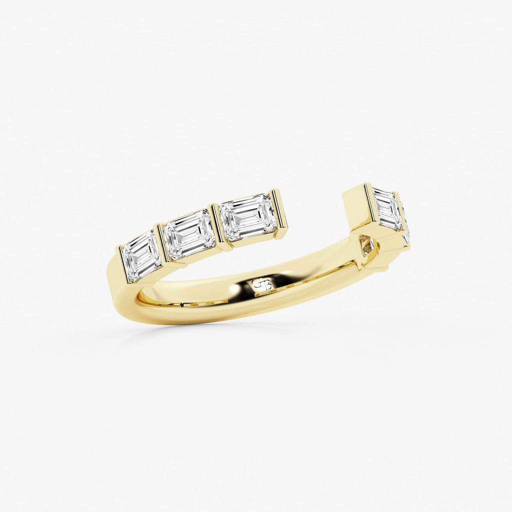 GWA120 - Additional Image 1 for  1 ctw Emerald Lab Grown Diamond Channel Set Nesting Wedding Band
