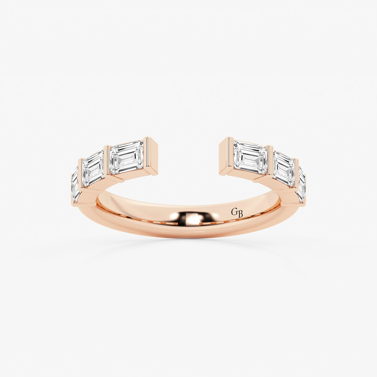 GWA120 - 1 ctw Emerald Lab Grown Diamond Channel Set Nesting Wedding Band