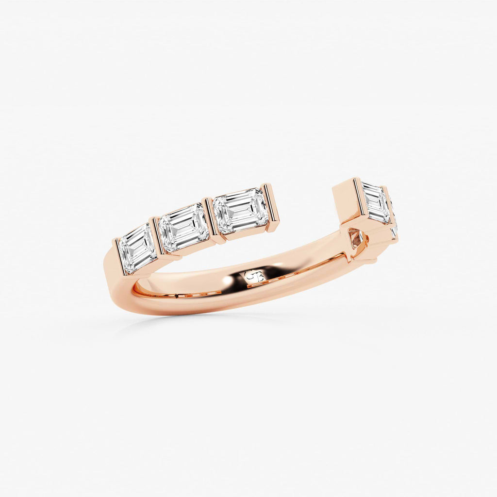 GWA120 - Additional Image 1 for  1 ctw Emerald Lab Grown Diamond Channel Set Nesting Wedding Band