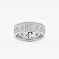GWA121 - 2 3/4 ctw Princess and Round Lab Grown Diamond Wide Eternity Band - 7mm Width