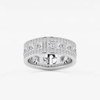 GWA121 - 2 3/4 ctw Princess and Round Lab Grown Diamond Wide Eternity Band - 7mm Width