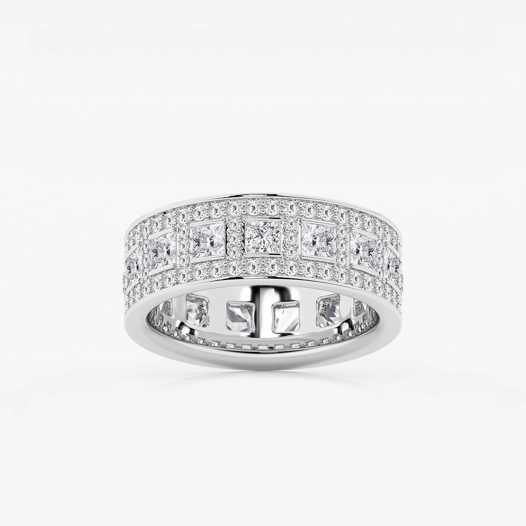 GWA121 - product video for 2 3/4 ctw Princess and Round Lab Grown Diamond Wide Eternity Band - 7mm Width