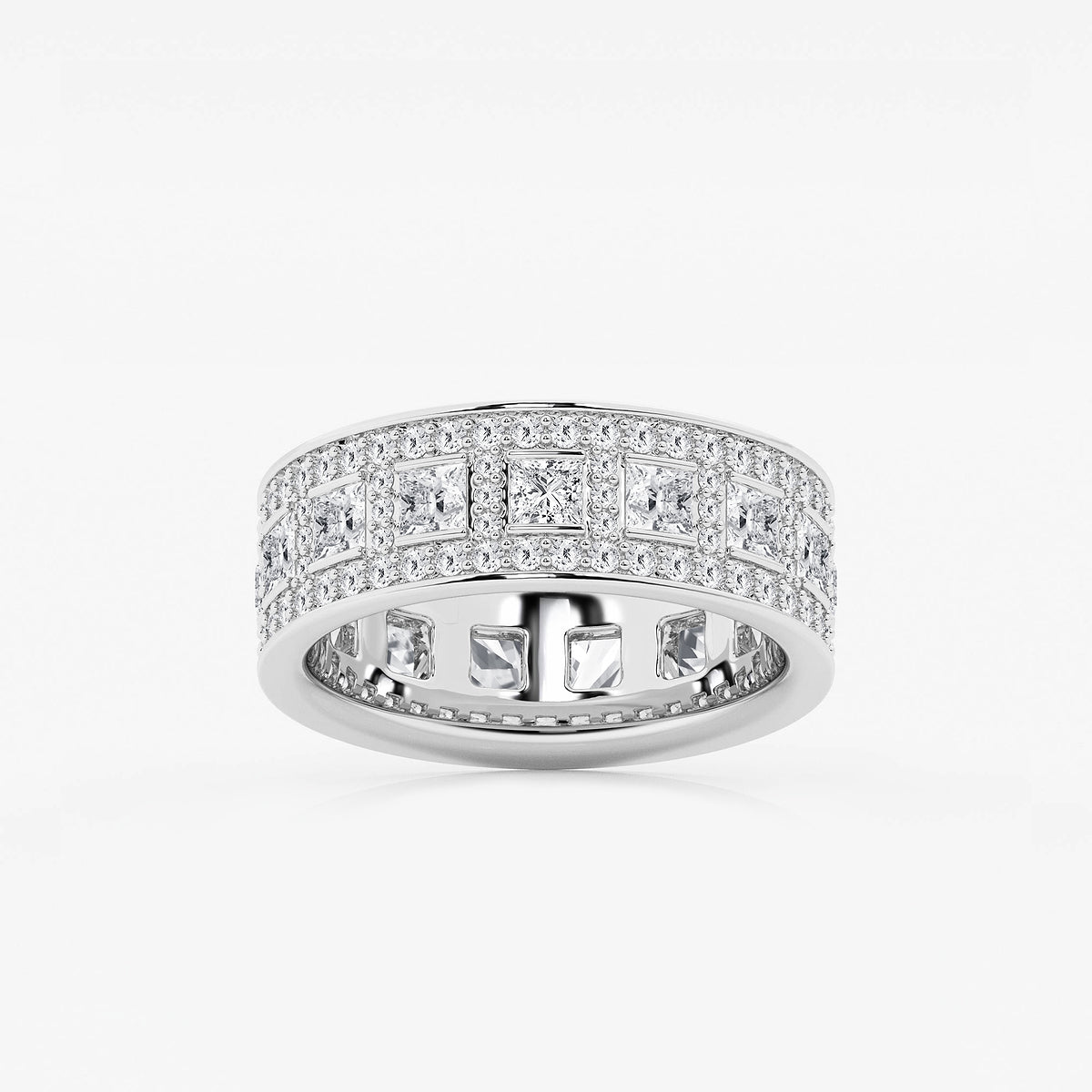 GWA121 - product video for 2 3/4 ctw Princess and Round Lab Grown Diamond Wide Eternity Band - 7mm Width