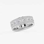 GWA121 - Additional Image 1 for  2 3/4 ctw Princess and Round Lab Grown Diamond Wide Eternity Band - 7mm Width