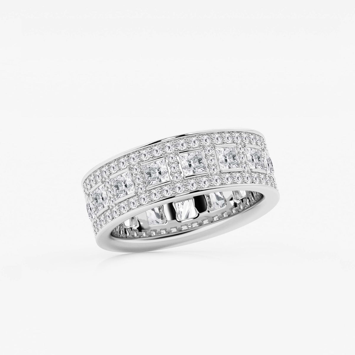 GWA121 - Additional Image 1 for  2 3/4 ctw Princess and Round Lab Grown Diamond Wide Eternity Band - 7mm Width