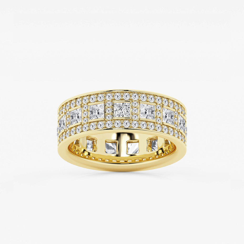 GWA121 - product video for 2 3/4 ctw Princess and Round Lab Grown Diamond Wide Eternity Band - 7mm Width