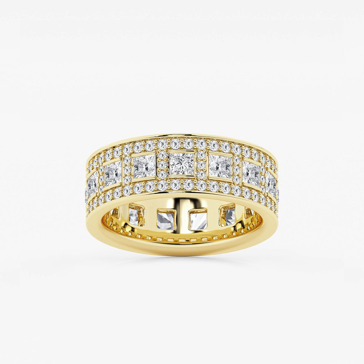 GWA121 - product video for 2 3/4 ctw Princess and Round Lab Grown Diamond Wide Eternity Band - 7mm Width