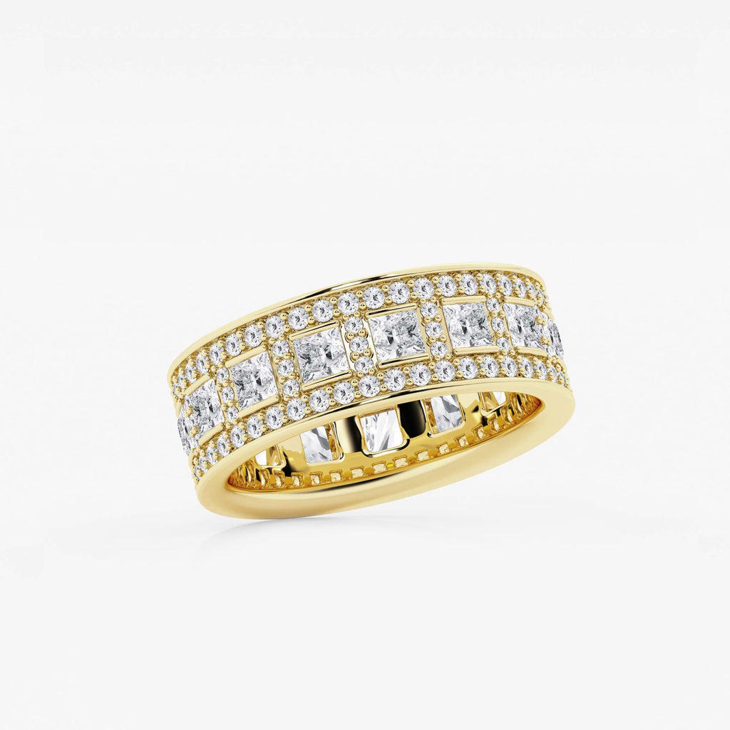 GWA121 - Additional Image 1 for  2 3/4 ctw Princess and Round Lab Grown Diamond Wide Eternity Band - 7mm Width