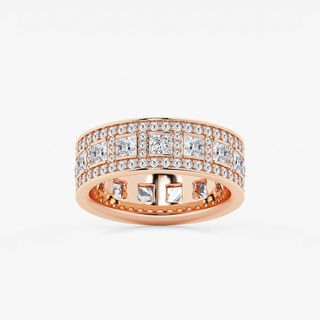 GWA121 - product video for 2 3/4 ctw Princess and Round Lab Grown Diamond Wide Eternity Band - 7mm Width