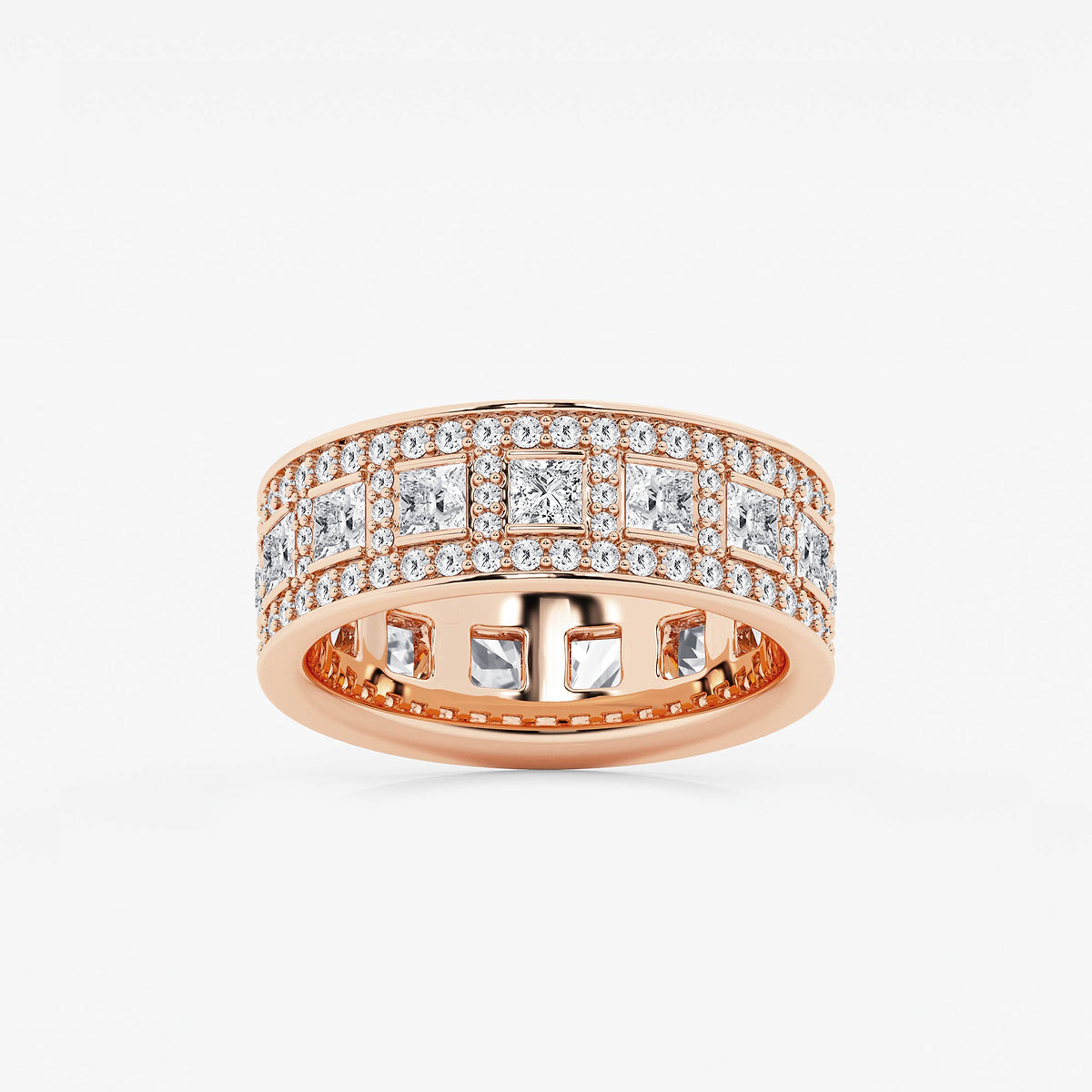 GWA121 - product video for 2 3/4 ctw Princess and Round Lab Grown Diamond Wide Eternity Band - 7mm Width