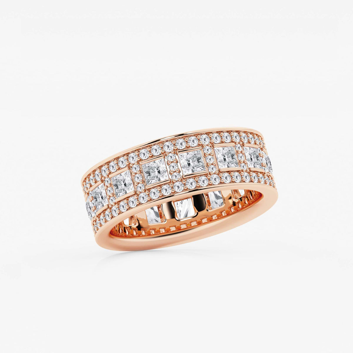 GWA121 - Additional Image 1 for  2 3/4 ctw Princess and Round Lab Grown Diamond Wide Eternity Band - 7mm Width