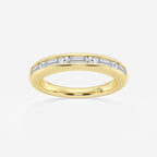 GWA125 - product video for 1/2 ctw Round and Baguette Lab Grown Diamond Alternating Nine Stone Anniversary Band