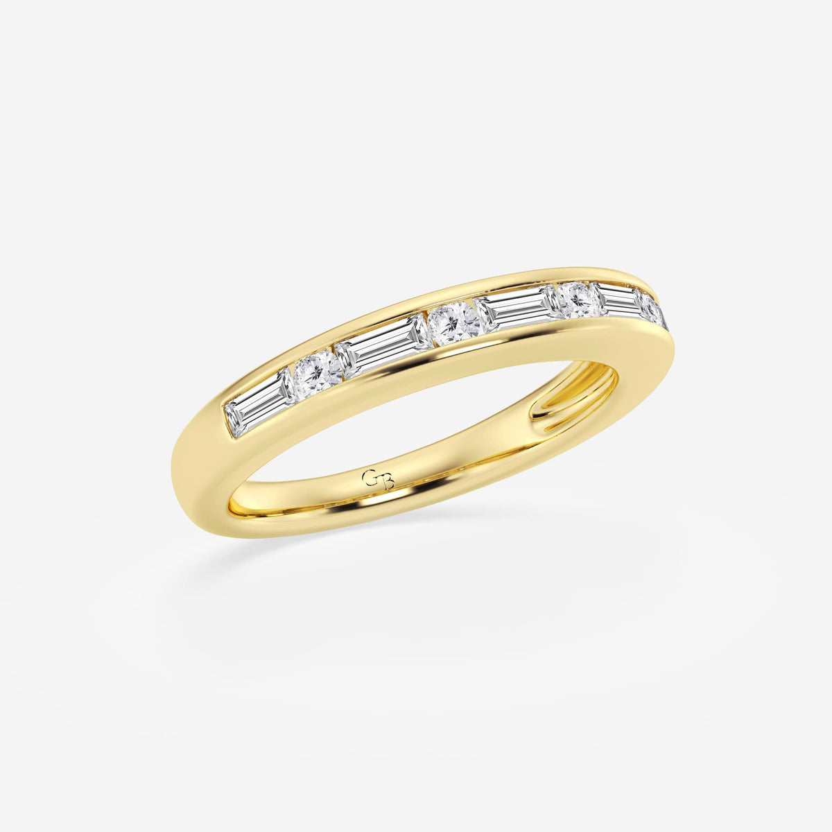 GWA125 - Additional Image 1 for  1/2 ctw Round and Baguette Lab Grown Diamond Alternating Nine Stone Anniversary Band