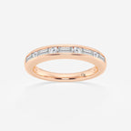 GWA125 - product video for 1/2 ctw Round and Baguette Lab Grown Diamond Alternating Nine Stone Anniversary Band