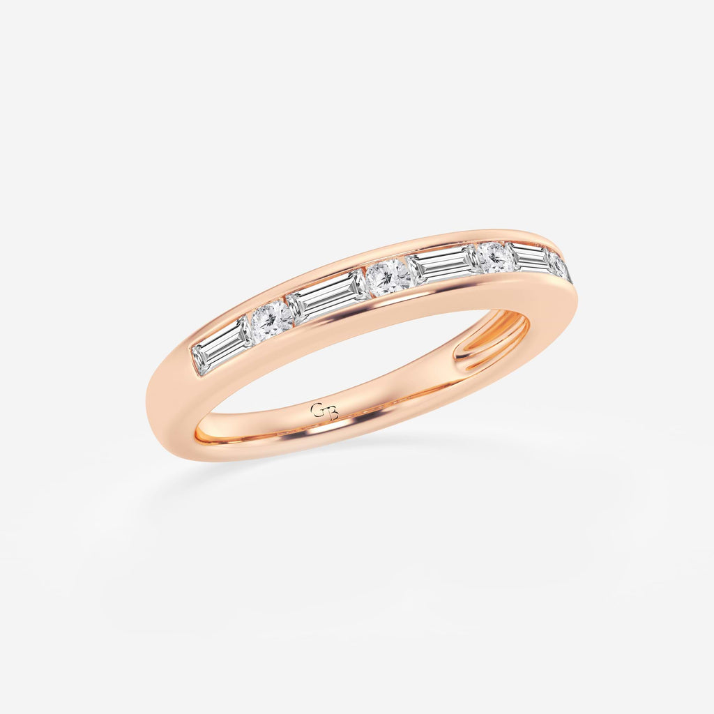GWA125 - Additional Image 1 for  1/2 ctw Round and Baguette Lab Grown Diamond Alternating Nine Stone Anniversary Band