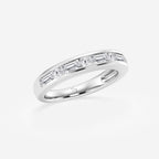GWA125 - Additional Image 1 for  3/4 ctw Round and Baguette Lab Grown Diamond Alternating Nine Stone Anniversary Band