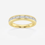 GWA125 - product video for 3/4 ctw Round and Baguette Lab Grown Diamond Alternating Nine Stone Anniversary Band