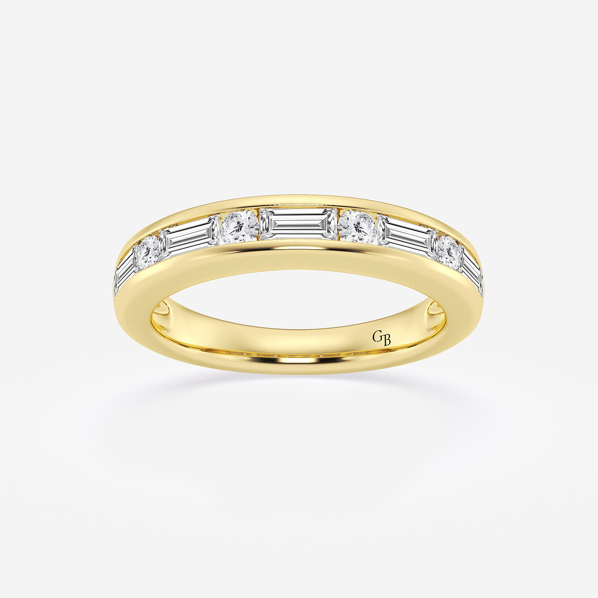 GWA125 - product video for 3/4 ctw Round and Baguette Lab Grown Diamond Alternating Nine Stone Anniversary Band