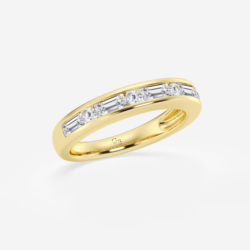 GWA125 - Additional Image 1 for  3/4 ctw Round and Baguette Lab Grown Diamond Alternating Nine Stone Anniversary Band