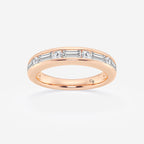 GWA125 - product video for 3/4 ctw Round and Baguette Lab Grown Diamond Alternating Nine Stone Anniversary Band